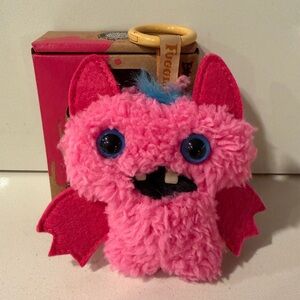 FUGGLER Baby Pinkles Pink Bat Plush Bag Charm Keyring NWT
